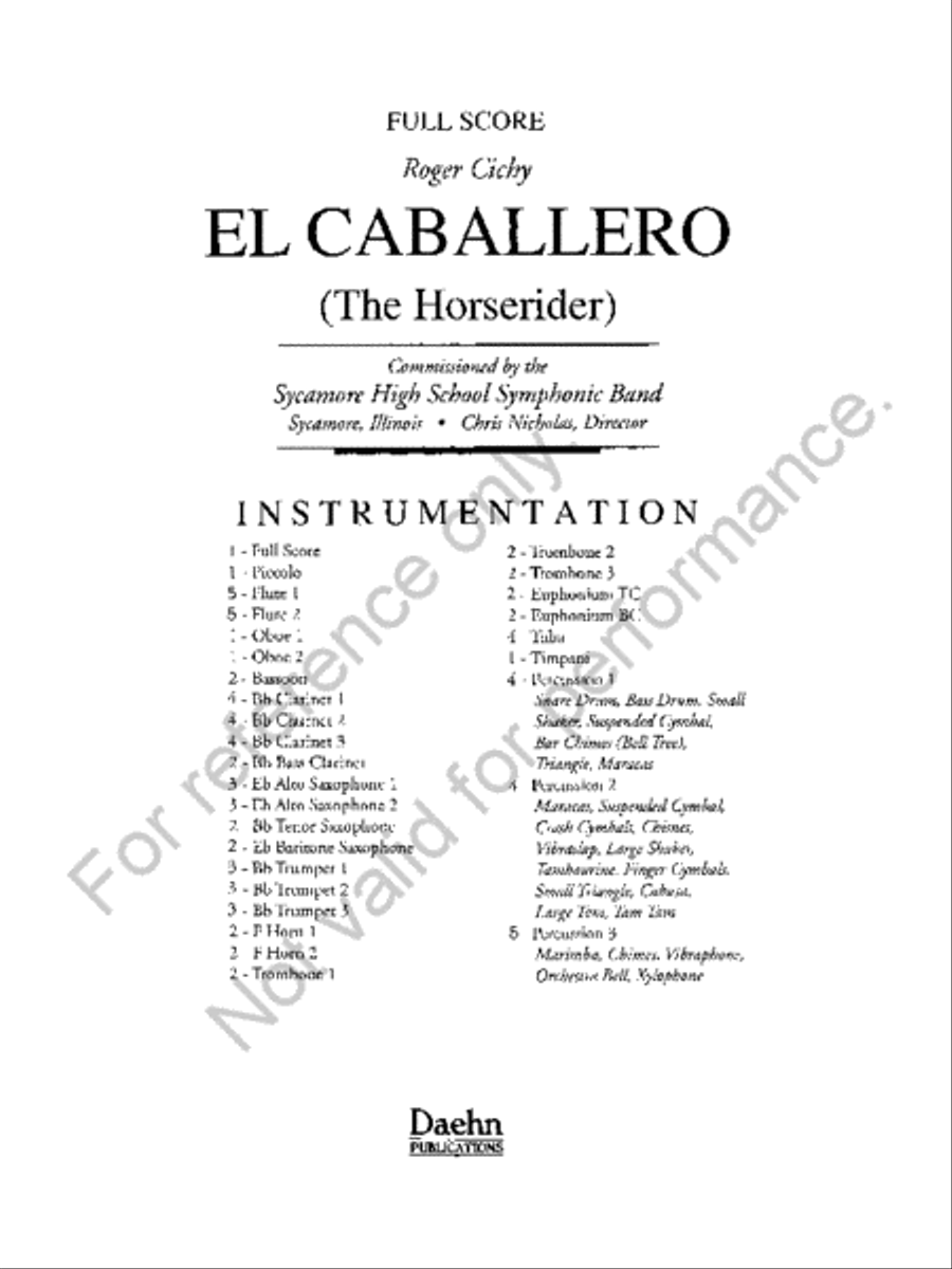 El Caballero El Caballero Concert Band scores gallery preview page 2