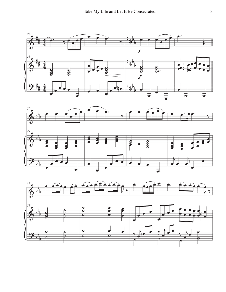 Take My Life and Let It Be Consecrated (Flute-Piano) Flute Solo scores gallery preview page 3