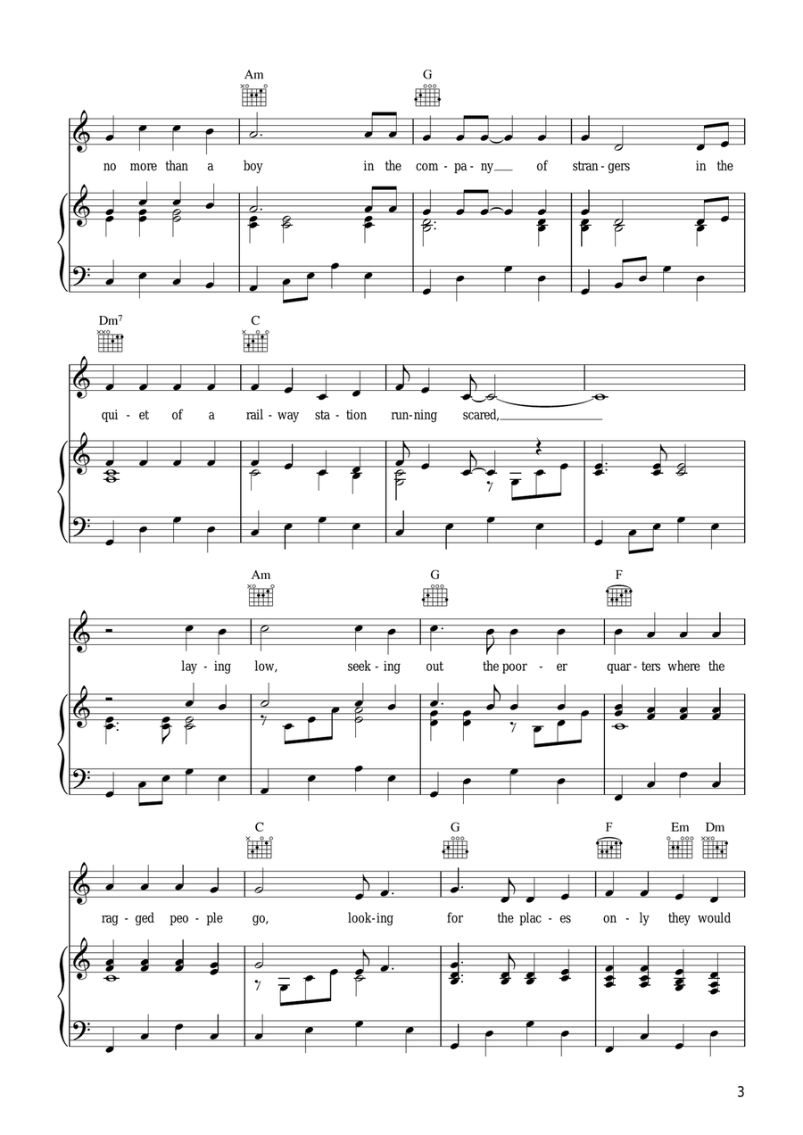 The Boxer Piano, Vocal, Guitar scores gallery preview page 3