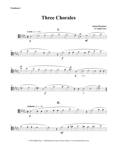 Three Chorales for Trombone Quartet