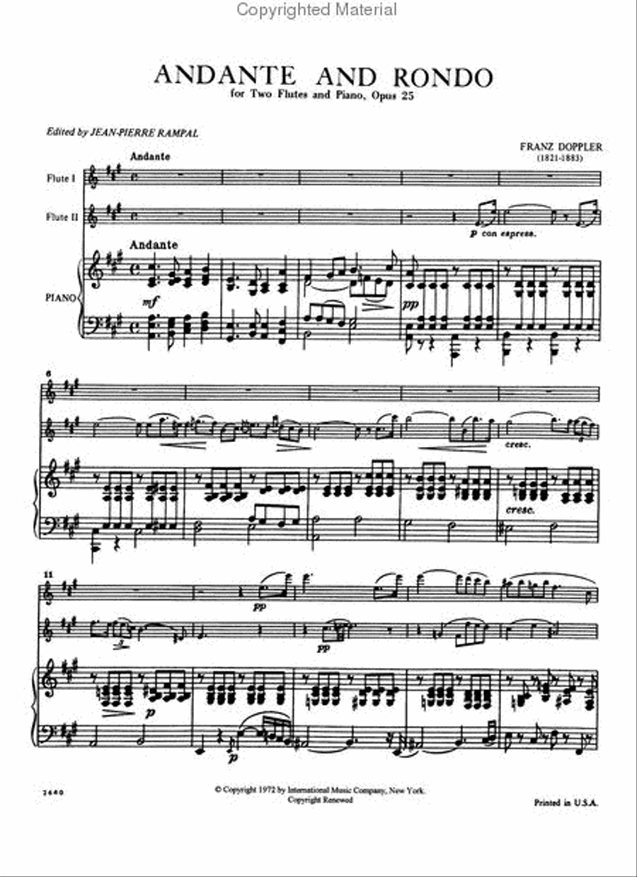 Andante And Rondo In C Major, Opus 25 Flute Duet scores gallery preview page 4