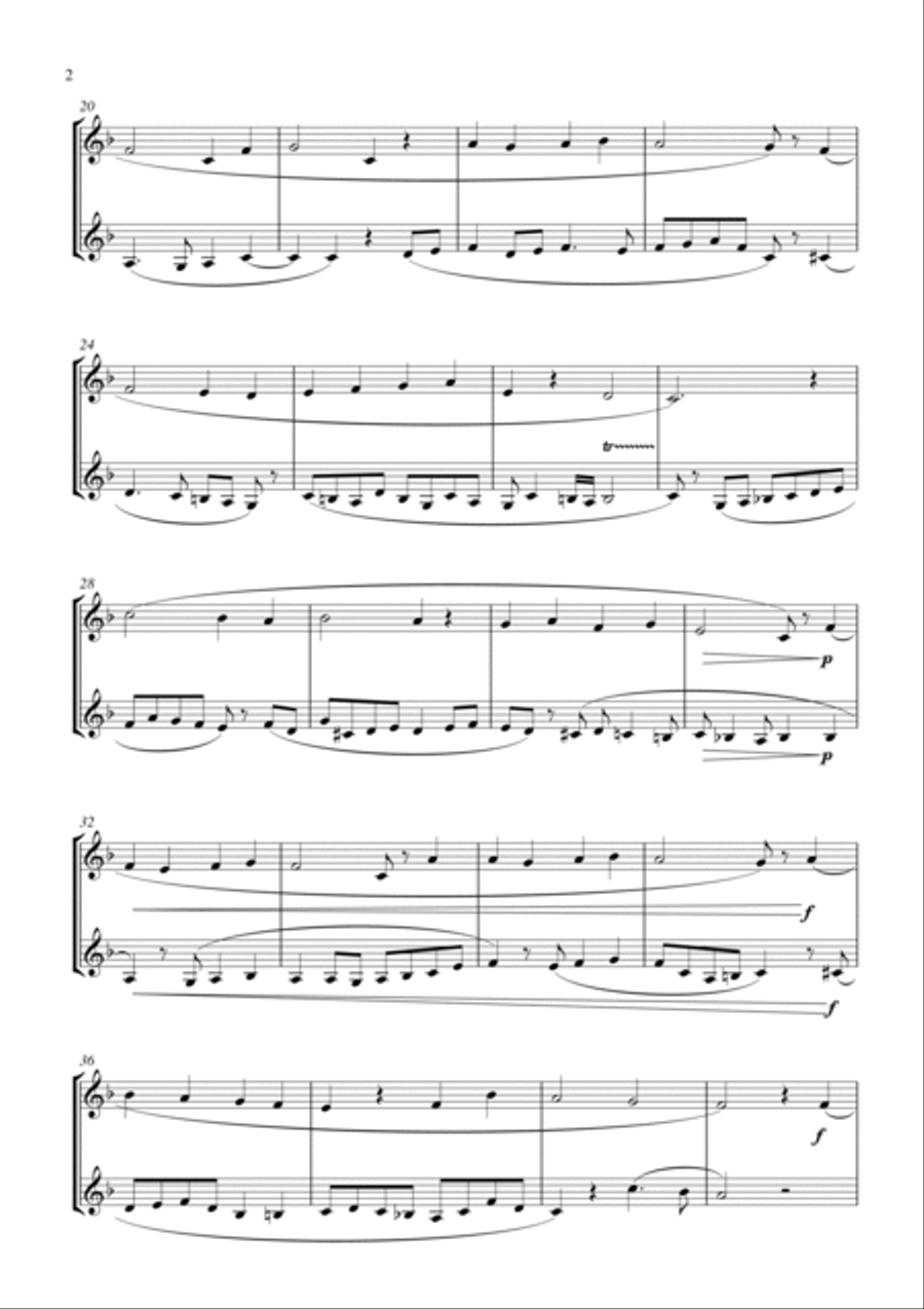 O Come, All Ye Faithful (for euphonium duet (Bb treble, 3 or 4 valved), suitable for grades 1-5) Brass Duet scores gallery preview page 2