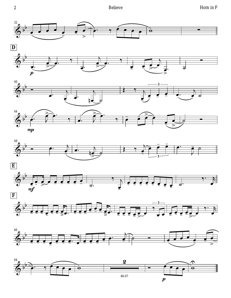 Believe Horn scores gallery preview page 2