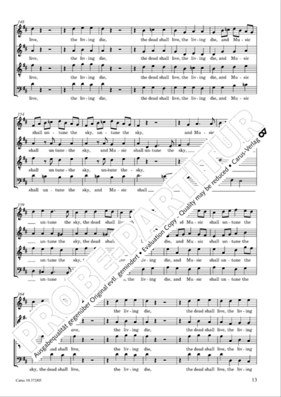 Ode for St. Cecilias Day 4-Part scores gallery preview page 14