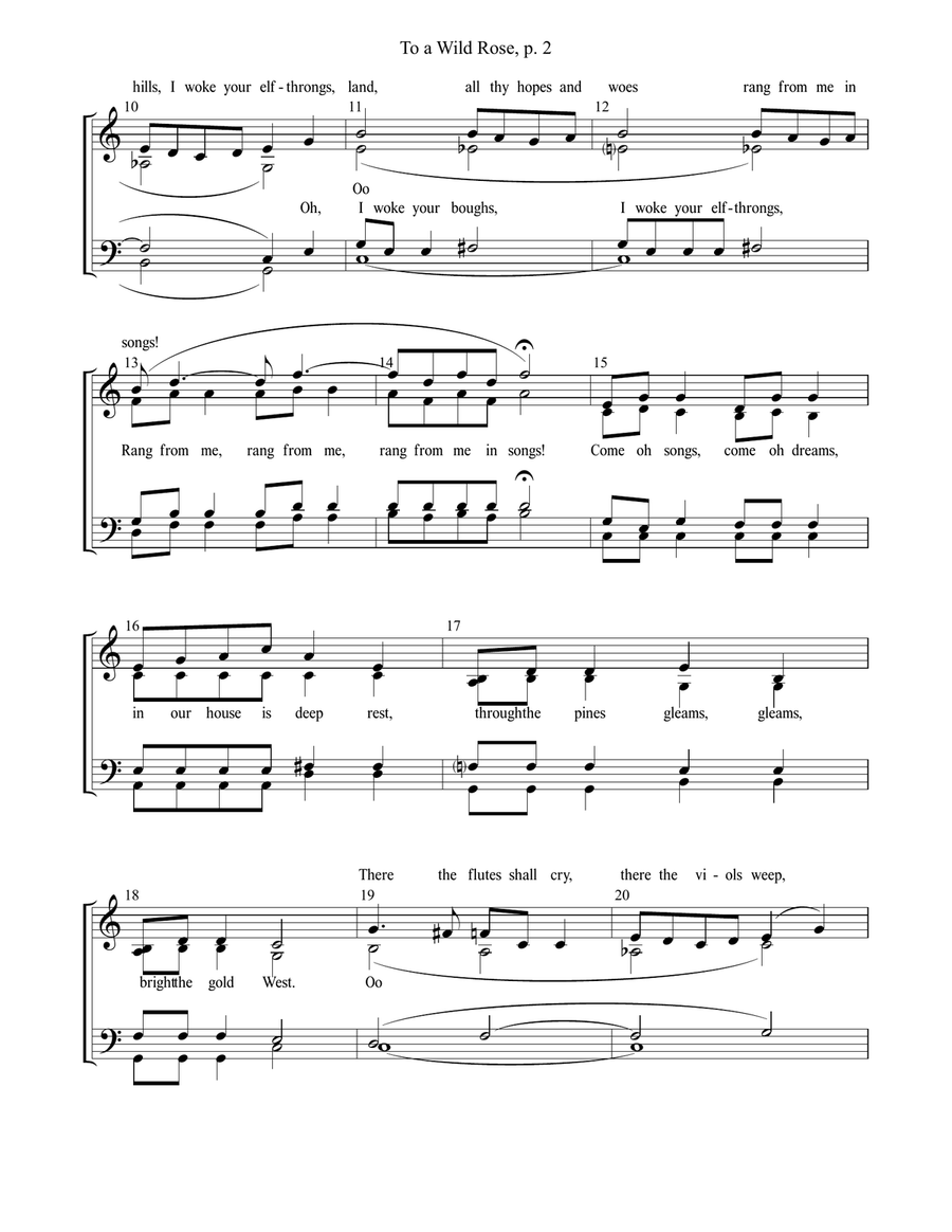 To A Wild Rose 4-Part scores gallery preview page 2