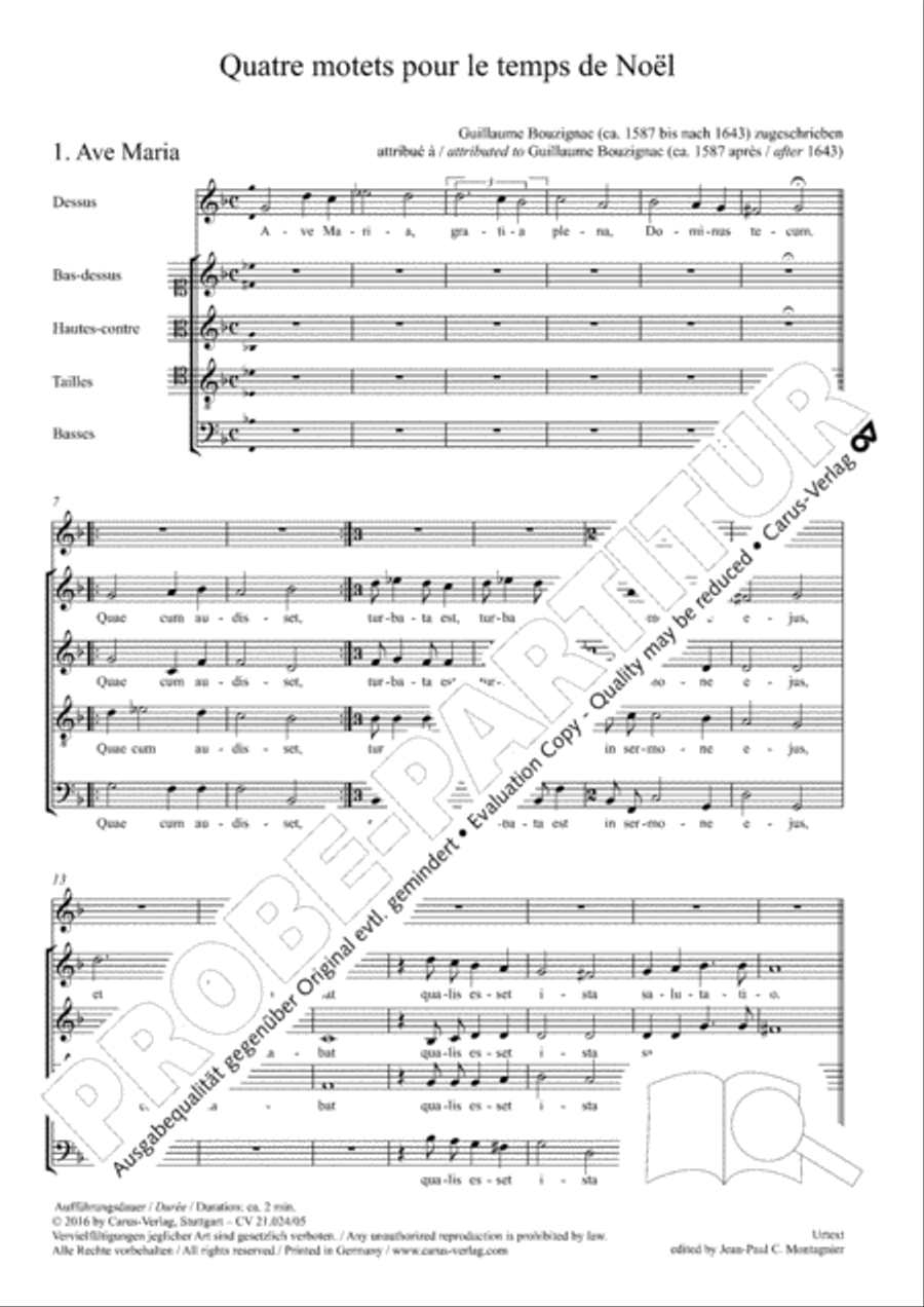 Four Christmas motets (Vier Motetten fur die Weihnachtszeit) Choir scores gallery preview page 2
