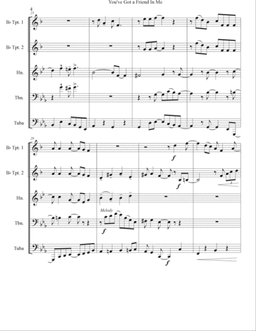 You've Got A Friend In Me Brass Ensemble scores gallery preview page 4