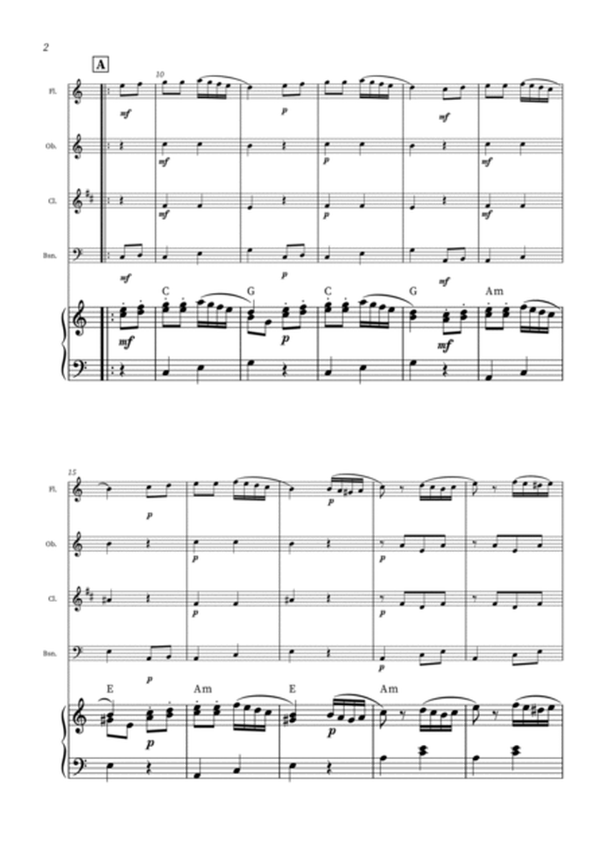 Turkish March - Woodwind Quartet and Piano + CHORDS image number null