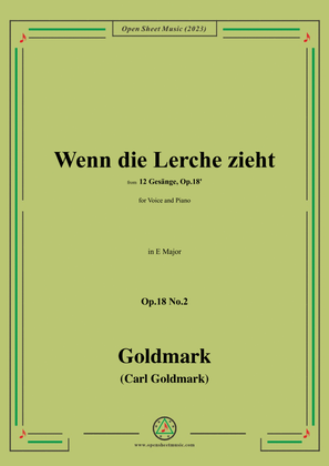 C. Goldmark-Wenn die Lerche zieht(Ade,ade,der Sommer zieht),Op.18 No.2,in E Major