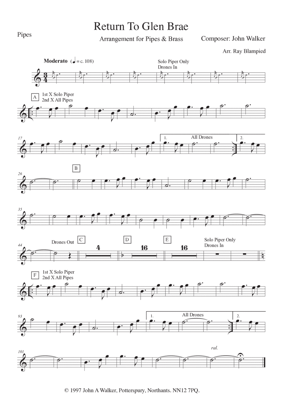 Return To Glen Brae Return To Glen Brae Brass Band scores gallery preview page 1