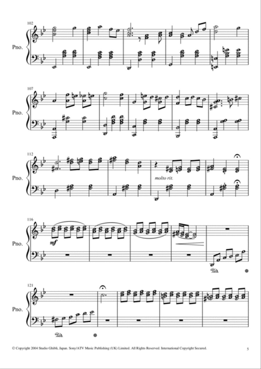 Merry-go-round Of Life Piano Solo scores gallery preview page 5