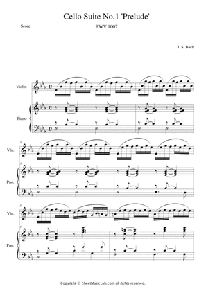 Book cover for Cello Suite No. 1 Prelude (BWV 1007) in Eb