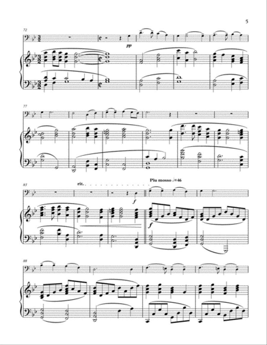 Cantus for Cello and Piano Piano scores gallery preview page 5