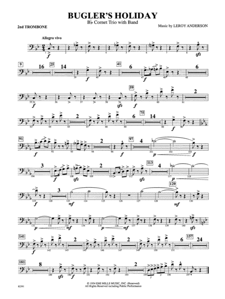 Bugler's Holiday (with Cornet Trio): 2nd Trombone