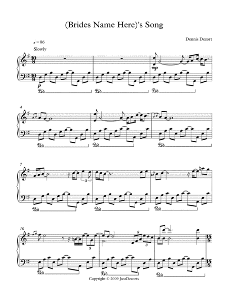 Bride's Song Piano Solo scores gallery preview page 1