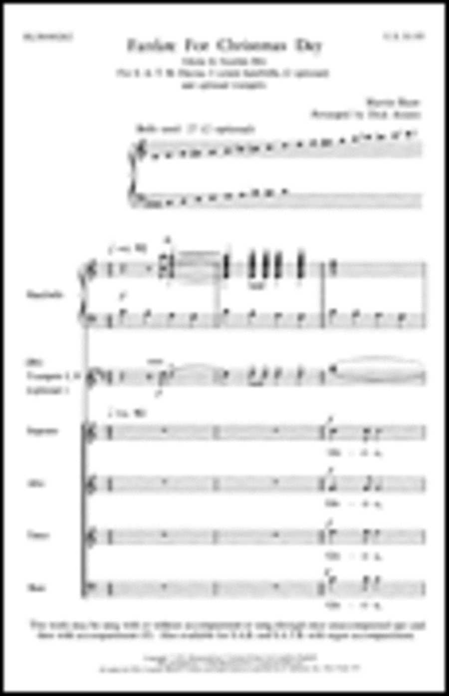 Fanfare for Christmas Day 4-Part scores gallery preview page 1