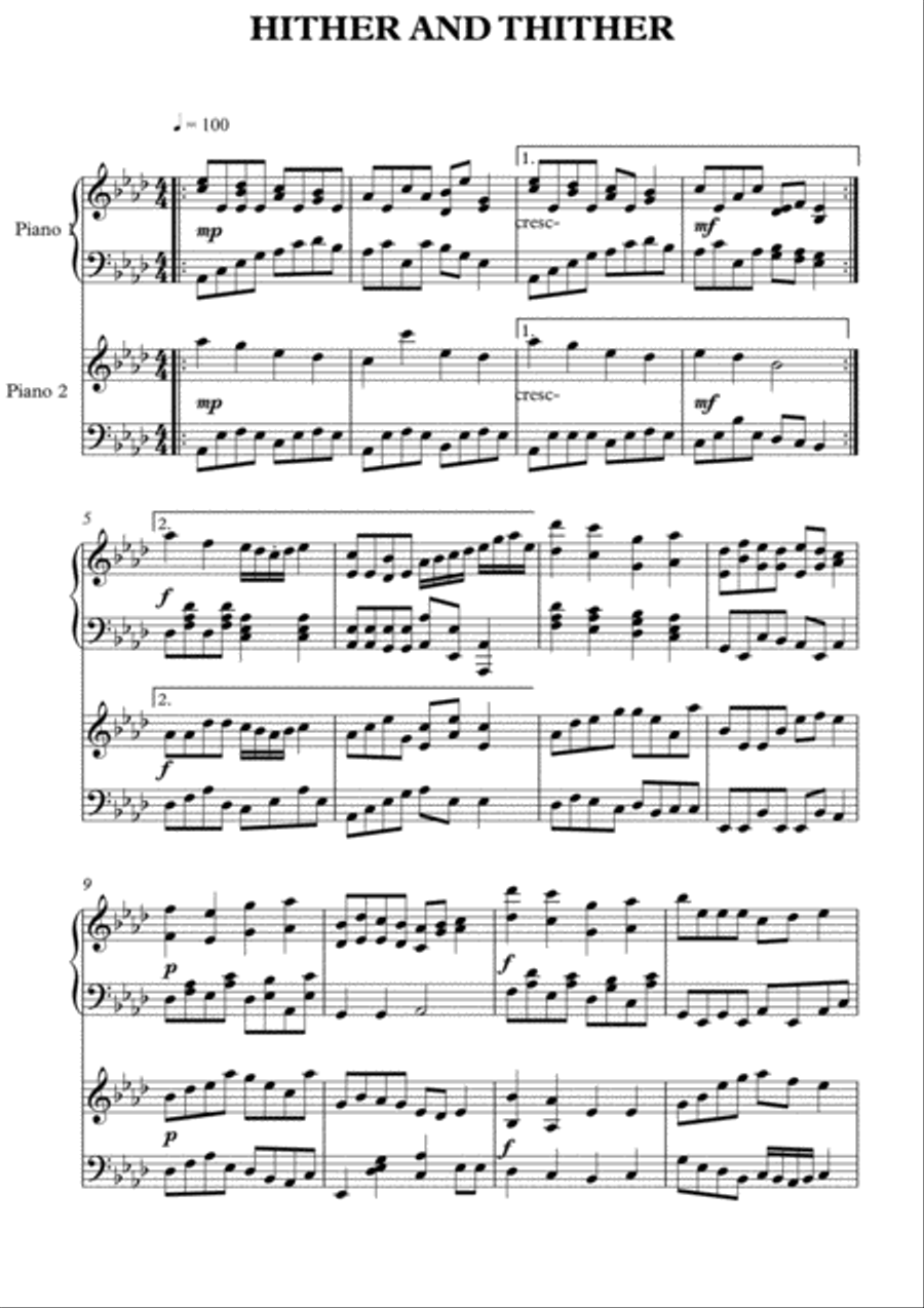 HITHER AND THITHER Piano scores gallery preview page 1