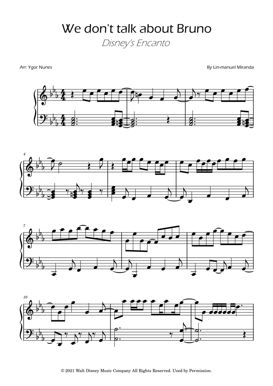 We Don't Talk About Bruno Easy Piano scores gallery preview page 1