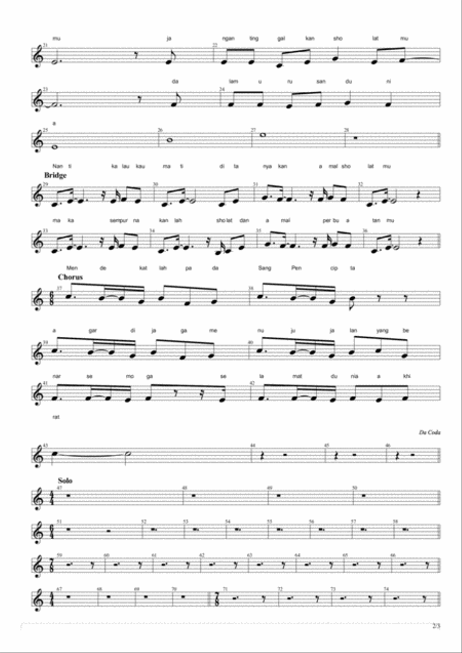 Roy - Ayo Sholat Roy - Ayo Sholat Small Ensemble scores gallery preview page 2