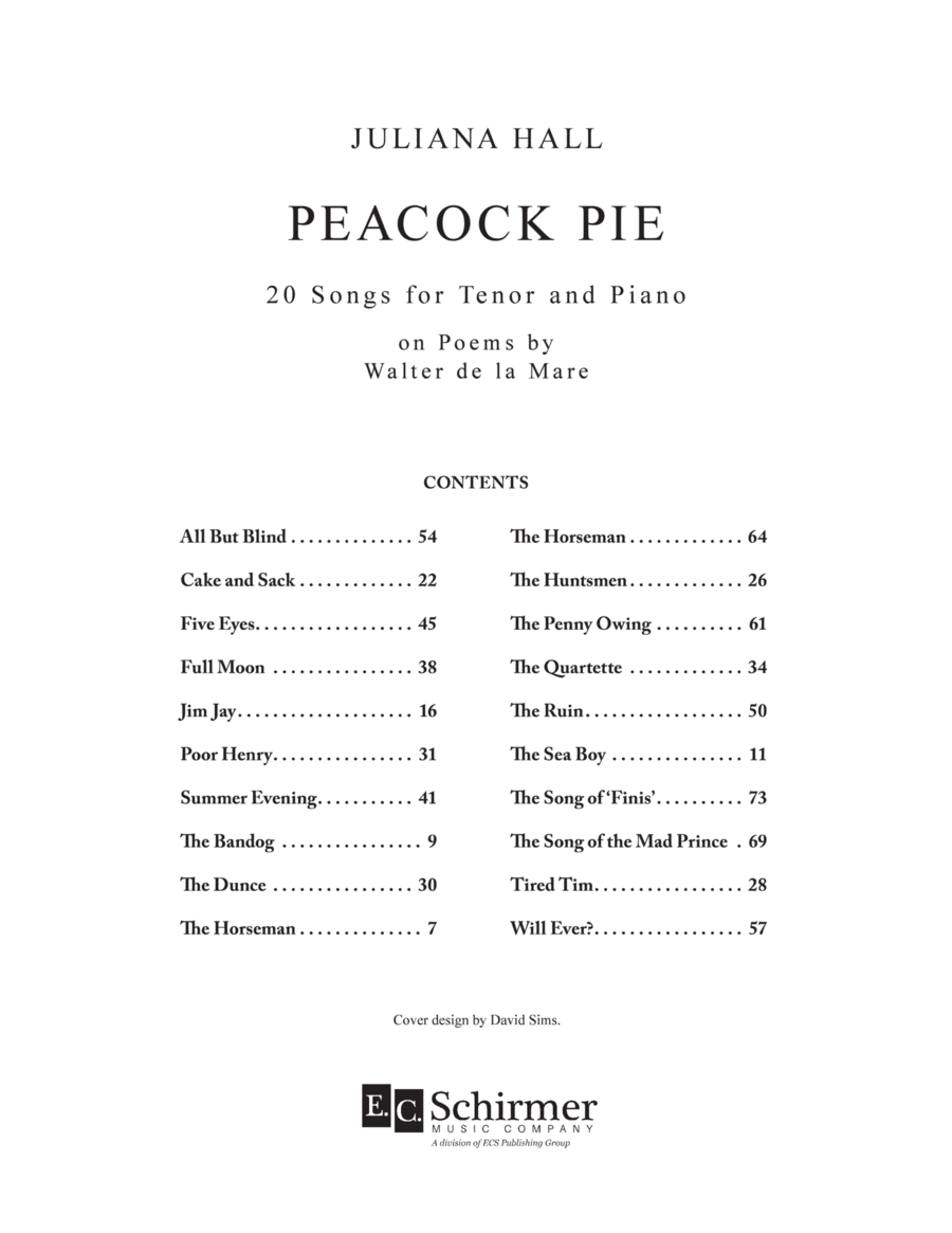 Peacock Pie Tenor Voice scores gallery preview page 1