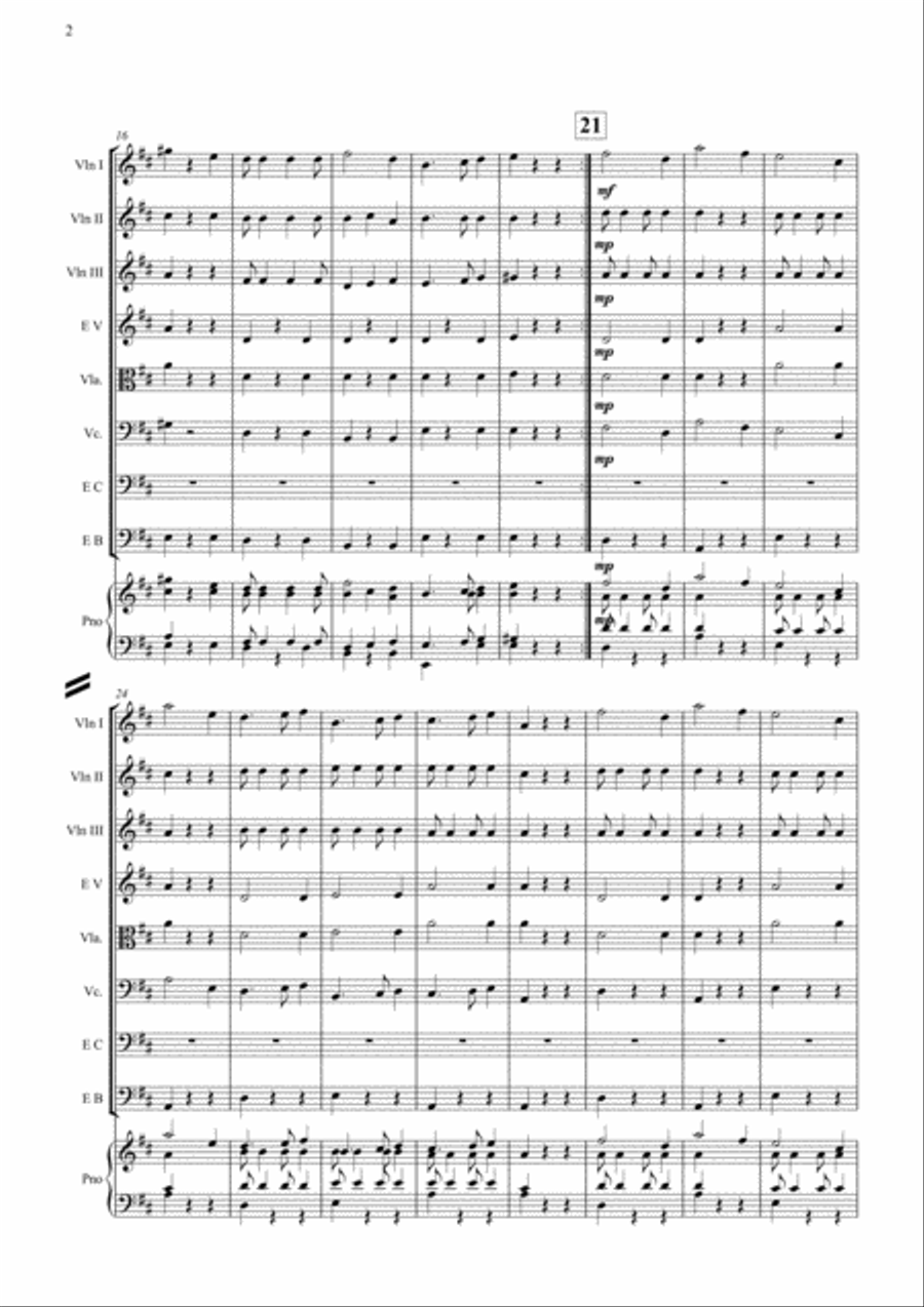 Jazz Waltz ( for Junior String Ensemble) Chamber Orchestra scores gallery preview page 2