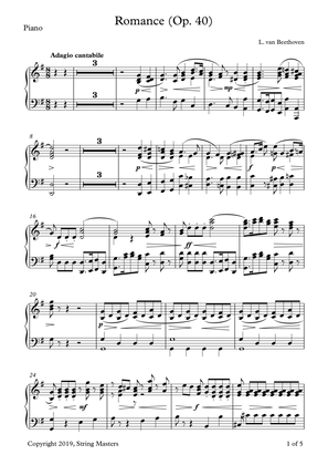 Beethoven, Two Romances Op. 40 - piano accompaniment