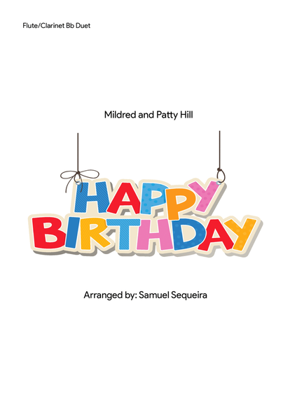 Happy Birthday - Flute/Clarinet Bb Duet image number null