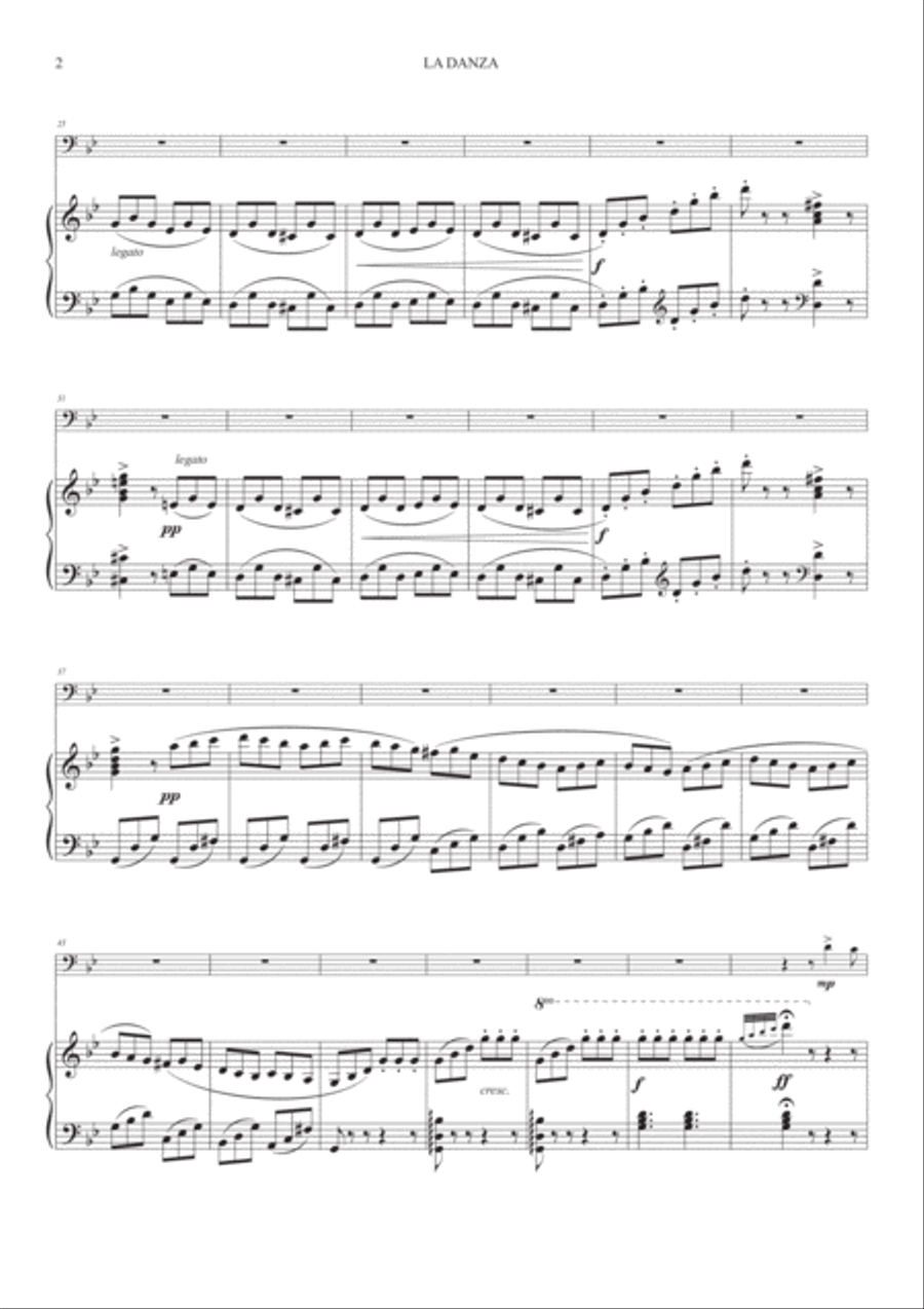La Danza (Neapolitan Tarantella) for Trombone and Piano Brass Ensemble scores gallery preview page 2