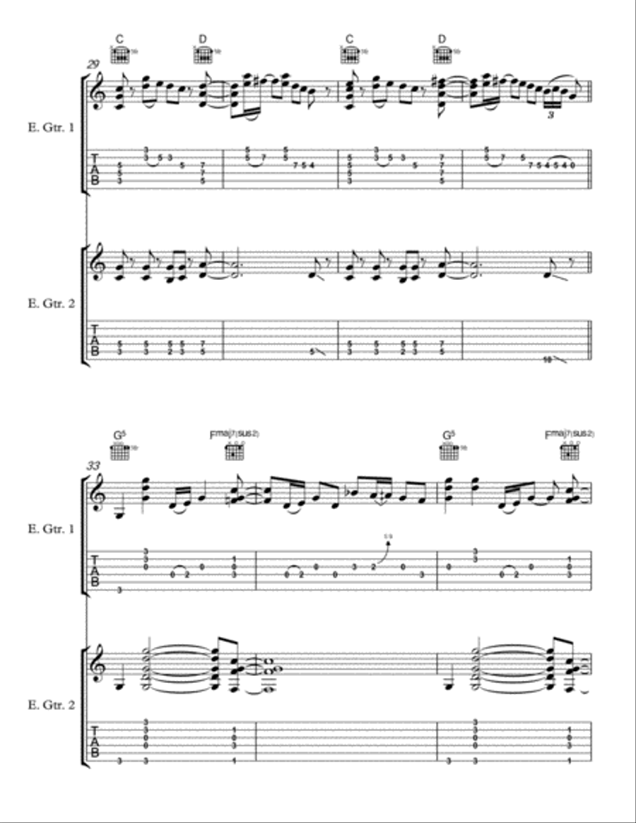 Kiss Me Down Slowly Electric Guitar scores gallery preview page 5