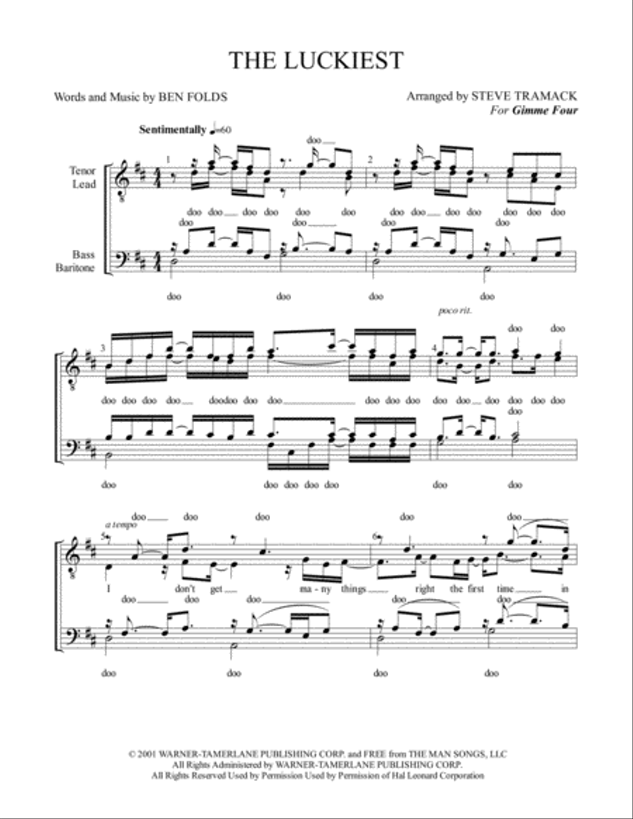 The Luckiest TTBB scores gallery preview page 1