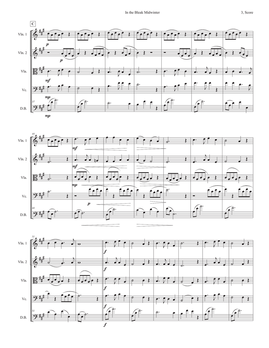 In the Bleak Midwinter String Orchestra scores gallery preview page 3