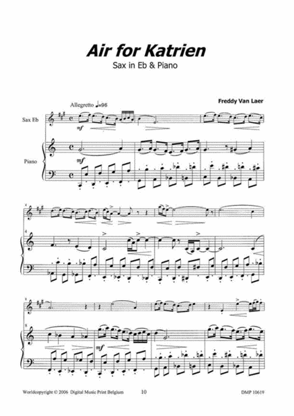 6 Great Pieces For Saxophone Eb and Piano