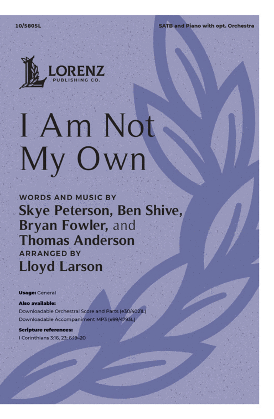 I Am Not My Own I Am Not My Own 4-Part scores gallery preview page 1