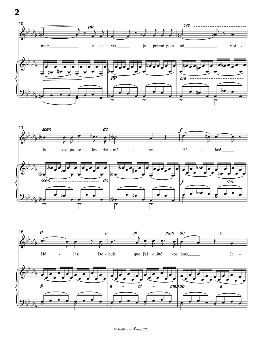 Vous Ne Priez Pas, by Bizet, in b flat minor Voice scores gallery preview page 4