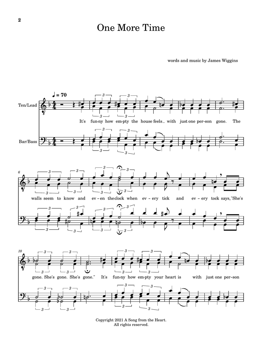 One More Time One More Time TTBB scores gallery preview page 2