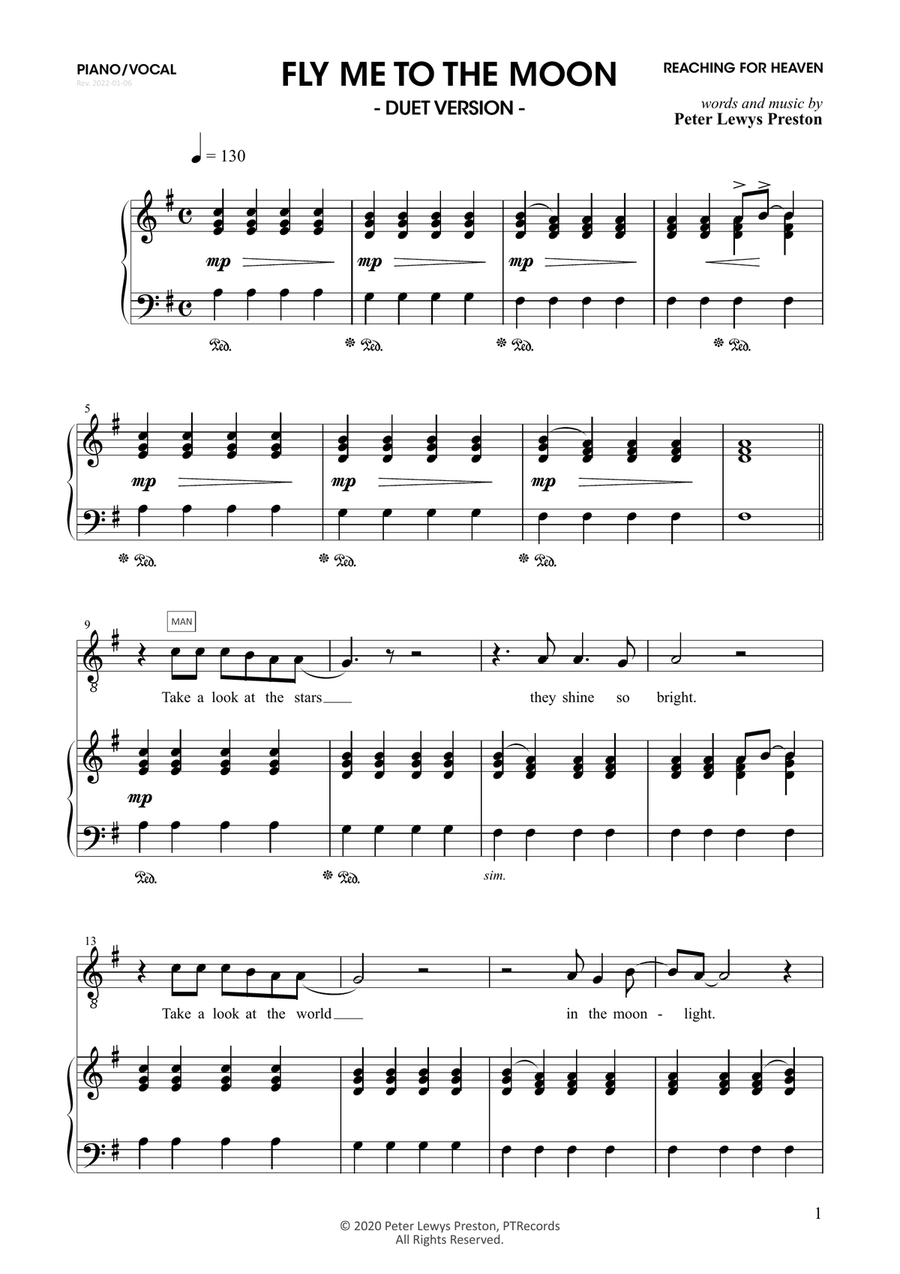 Book cover for Fly Me To The Moon - Duet
