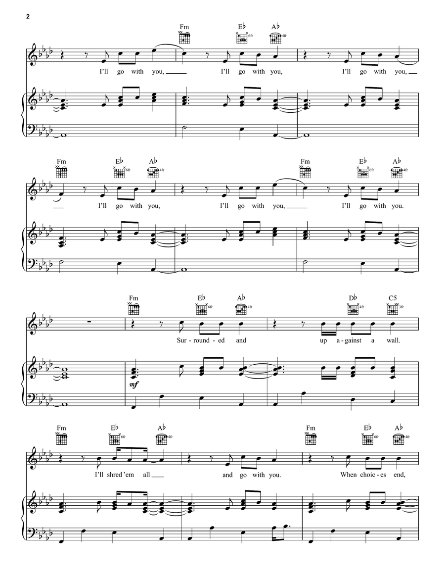 My Blood Piano, Vocal, Guitar scores gallery preview page 2