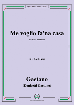Book cover for Donizetti-Me voglio fa'na casa,in B flat Major,for Voice and Piano