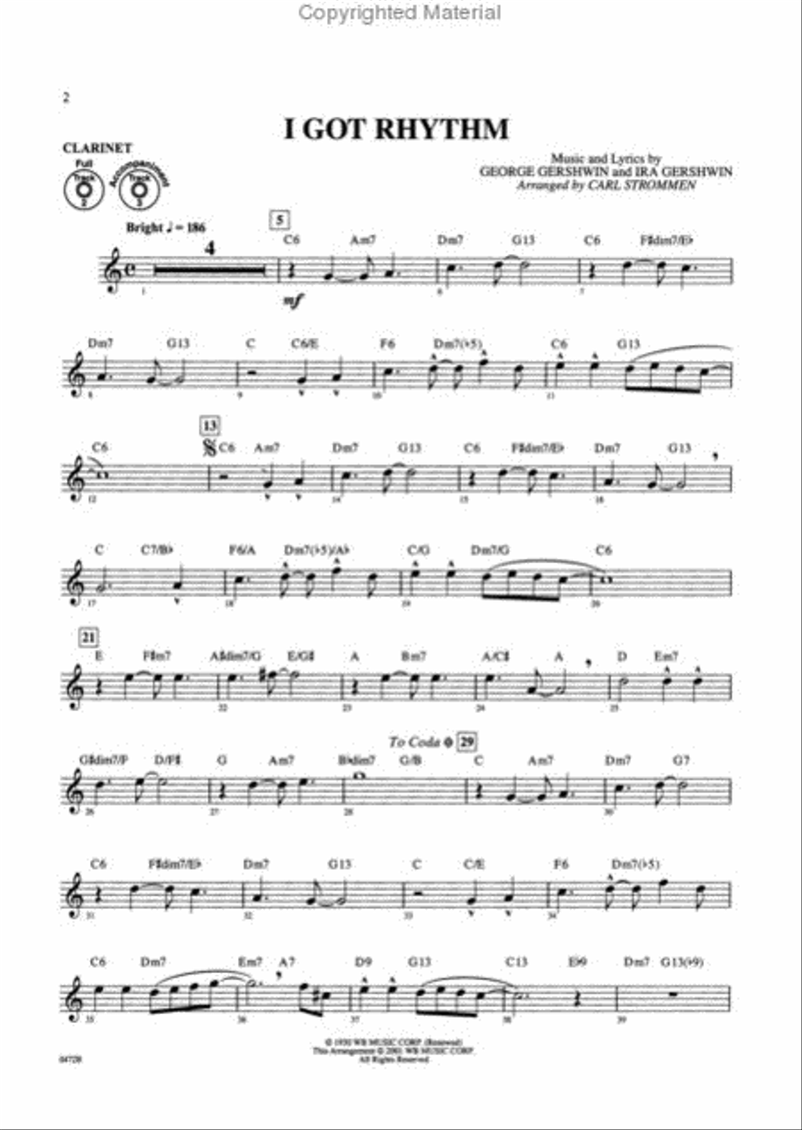 Gershwin by Special Arrangement Clarinet Solo scores gallery preview page 2