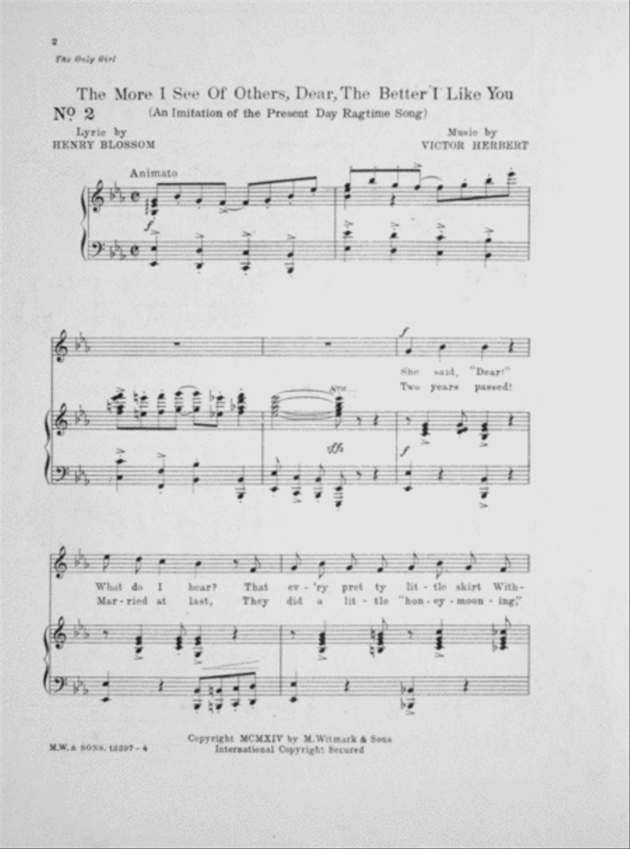 The More I See of Others Dear, the Better I Like You (An Imitation of the Present Day Ragtime Song) Voice scores gallery preview page 2