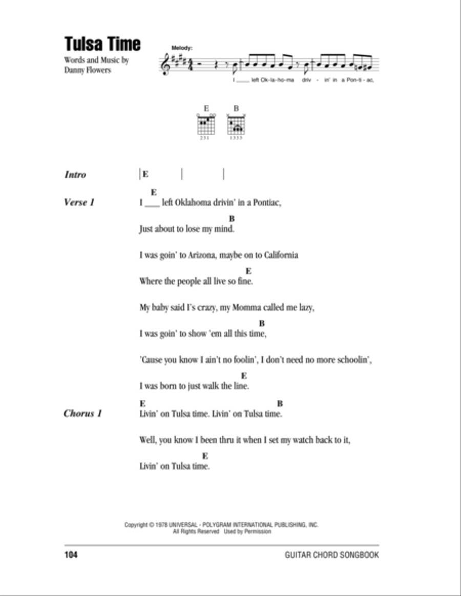 Tulsa Time Acoustic Guitar scores gallery preview page 1