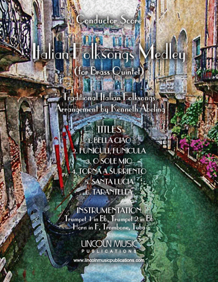 Book cover for Italian Folksong Medley (for Brass Quintet)