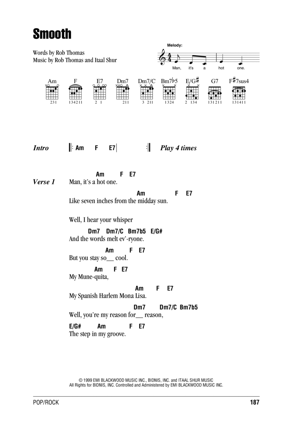 Smooth (feat. Rob Thomas) Acoustic Guitar scores gallery preview page 1