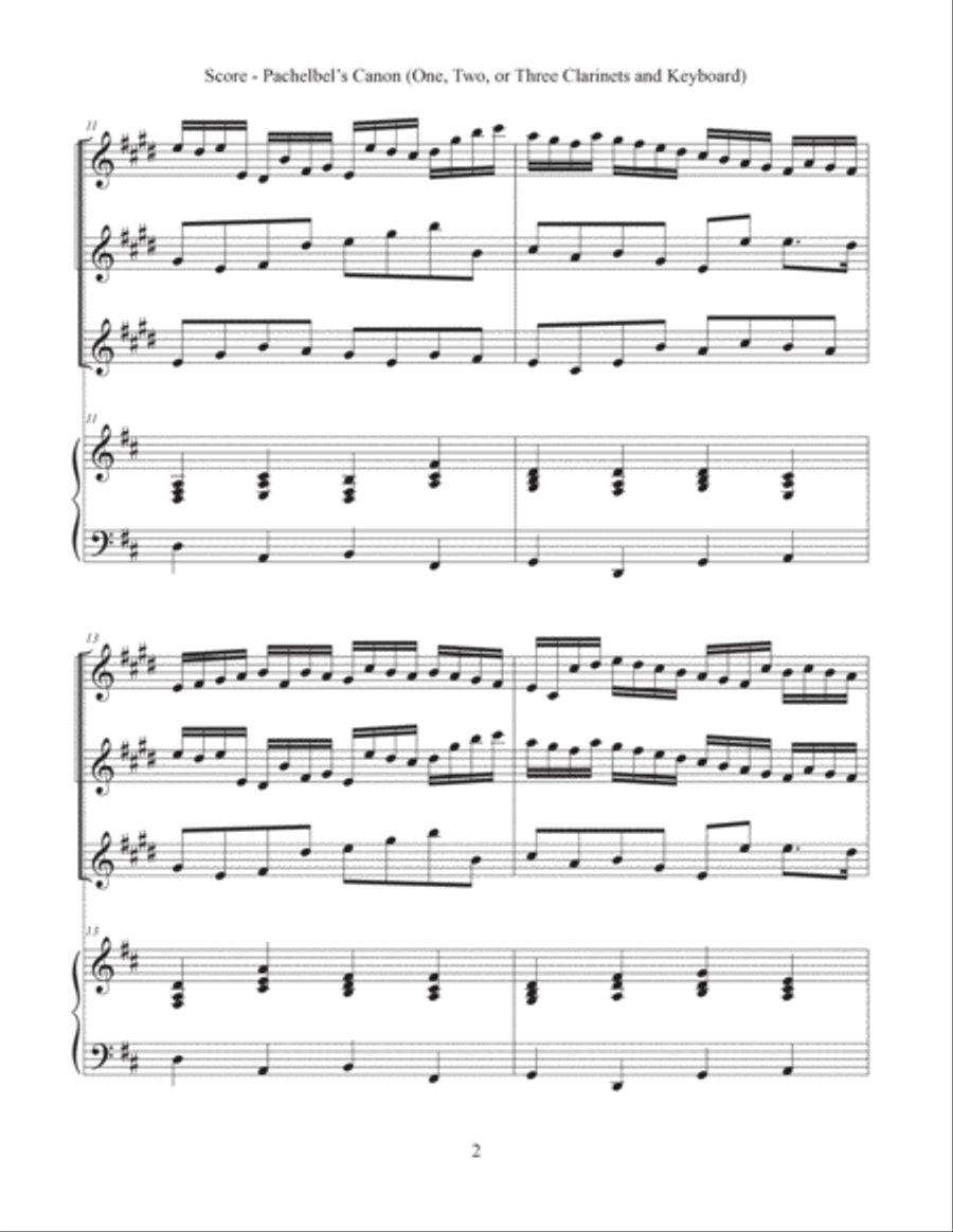 Canon (Clarinet and Keyboard) Bassoon scores gallery preview page 3