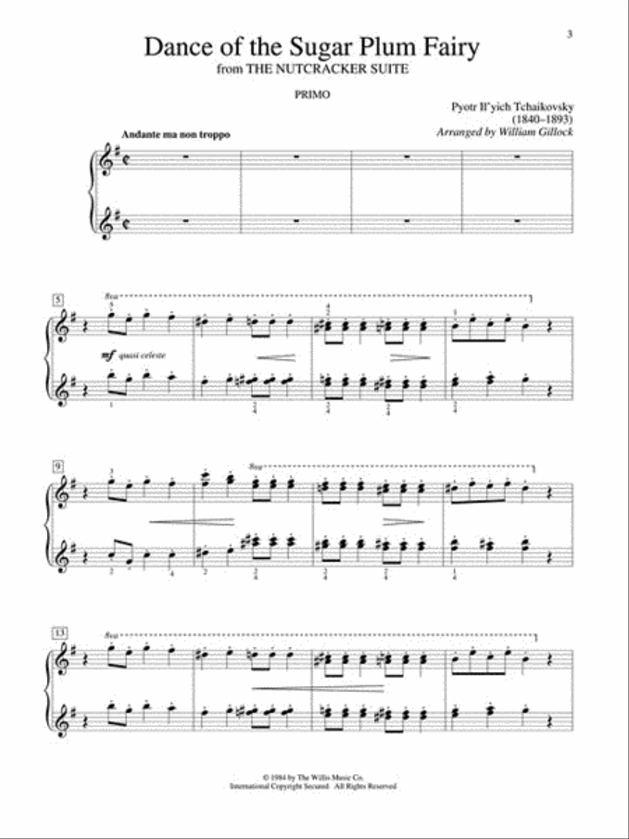 Dance of the Sugar Plum Fairy 1 Piano, 4-Hands scores gallery preview page 3