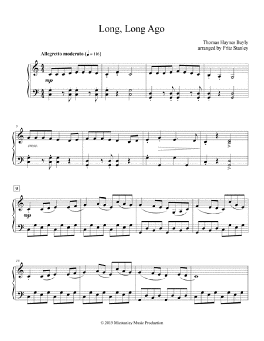 Long, Long Ago - Piano Solo Piano Solo scores gallery preview page 2