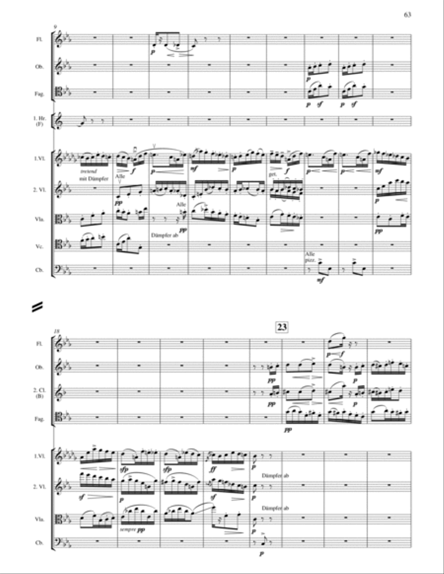 Mahler (arr. Lee): Symphony No. 4 in G Major 2nd movement, Full Score Chamber Orchestra scores gallery preview page 3