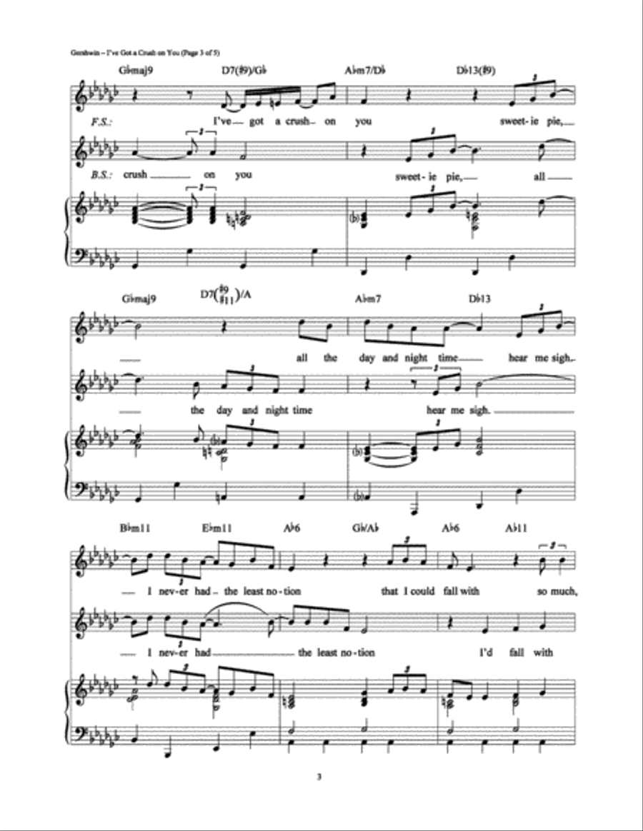 I've Got a Crush On You Piano, Vocal, Guitar scores gallery preview page 3