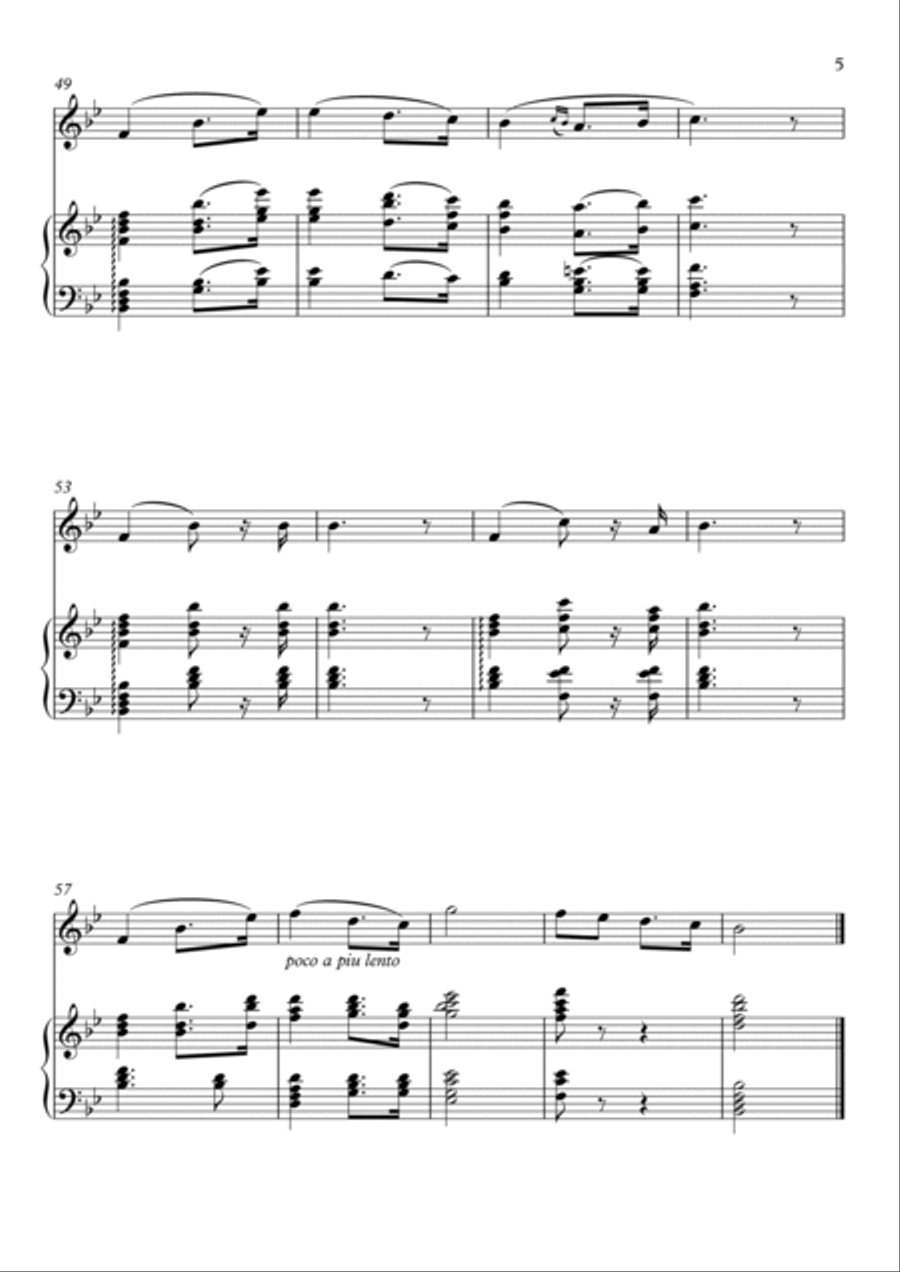 Wedding March - Bridal March from Lohengrin (Opera Richard Wagner) for violin and piano. Violin Solo scores gallery preview page 5