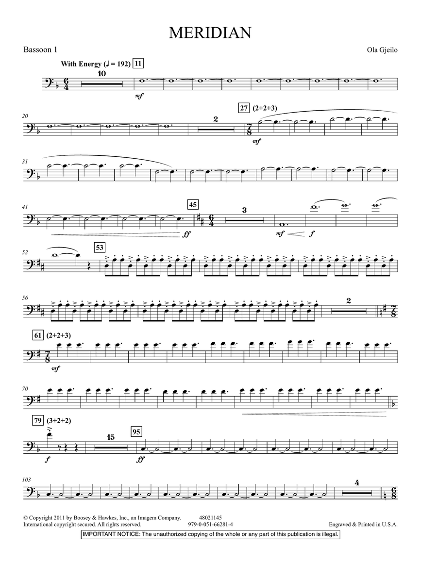 Meridian - Bassoon 1 Meridian - Bassoon 1 Concert Band scores gallery preview page 1
